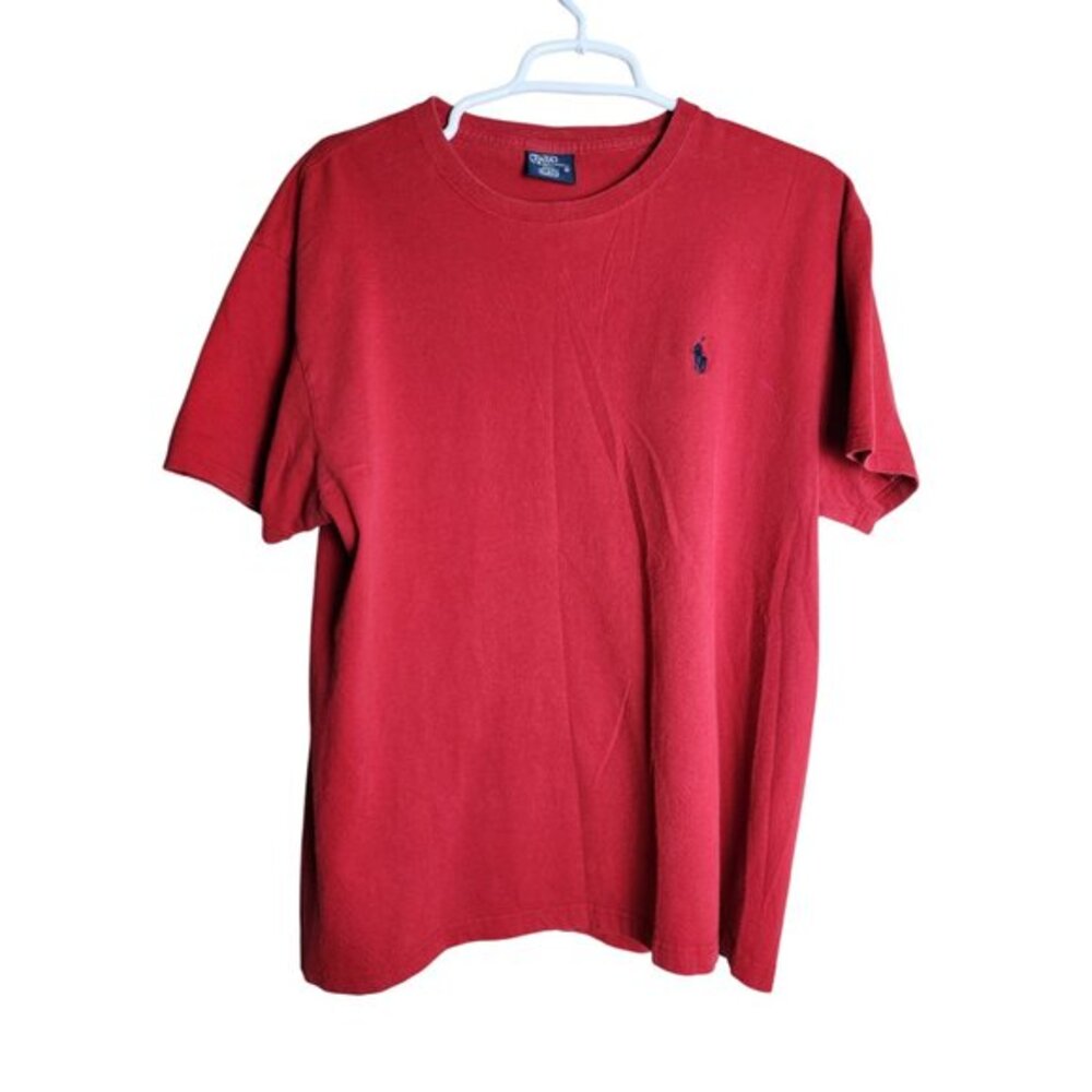 Polo Ralph Lauren VTG 80s Men M Red‎ Short Sleeve Crew Neck Pullover T Shirt